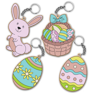 iCraft DIY Keychain Set - Paint It Yourself Activity Kit Art Kit for Kids - Easter