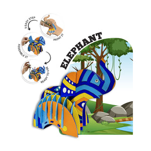 iCraft DIY 3D Animal Pen Stand Kit - Kids Home Decor with a Twist - Elephant