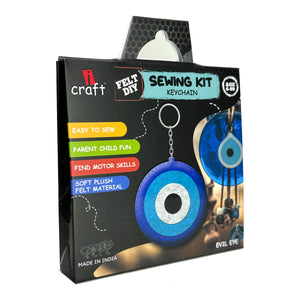iCraft DIY Felt Keychain - Sewing Kit Keychain Home Decor Art Kit for Kids-Evil Eye