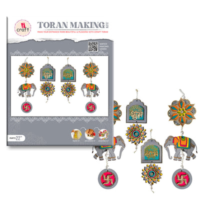 iCraft DIY Side Toran Kit  (Mandala With Elephant Design-FB 41)