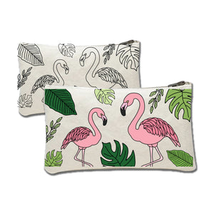 iCraft DIY Canvas Pouch - Paint It Yourself Activity Kit  for Kids - Flamingo