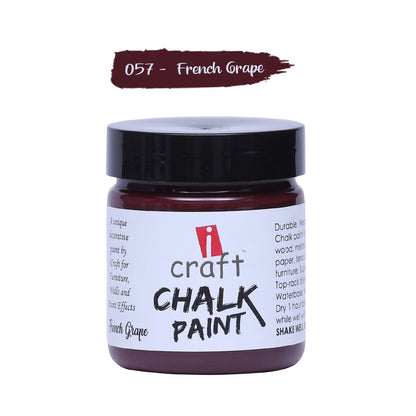 iCraft Premium Chalk Paint - Smooth, Creamy & Non-Toxic - Ideal for DIY & Resin Projects-100ml French Grape