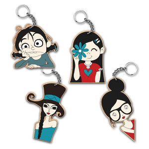 iCraft DIY Keychain Set - Paint It Yourself Activity Kit Art Kit for Kids - Funky Girls