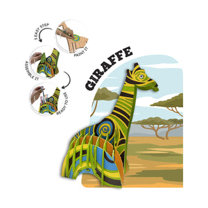iCraft DIY 3D Animal Pen Stand Kit - Kids Home Decor with a Twist - Giraffe