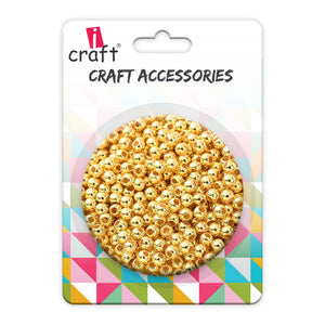 “Golden Moti Beads -S  Illuminate Your Creations!”Pack Of 20 Grams