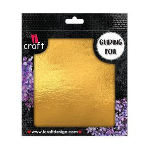iCraft Gliding Foil - Gold - 6x6 inches - 25 sheets | Add a Touch of Elegance to Your Crafts