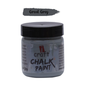 iCraft Premium Chalk Paint - Smooth, Creamy & Non-Toxic - Ideal for DIY & Resin Projects-100ml Great Gray