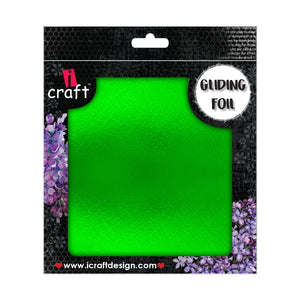 iCraft Gliding Foil - Green - 3x3 inches - 25 sheets | Add a Touch of Elegance to Your Crafts