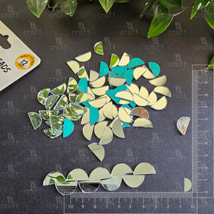 iCraft Half Round Glass Mirror Beads. Pack Of 50 Grams