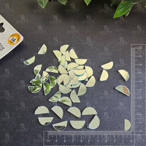 iCraft Half Round Glass Mirror Beads. Pack Of 50 Grams