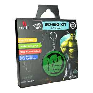 iCraft DIY Felt Keychain - Sewing Kit Keychain Home Decor Art Kit for Kids-The Hulk