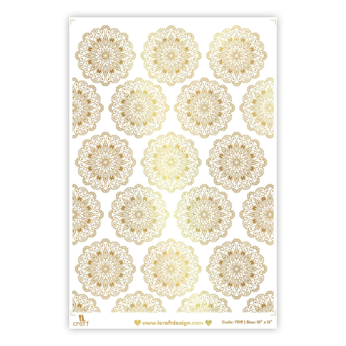 iCraft Metallic Water Transfer Stickers-Mandala 7019