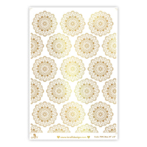 iCraft Metallic Water Transfer Stickers-Mandala 7019