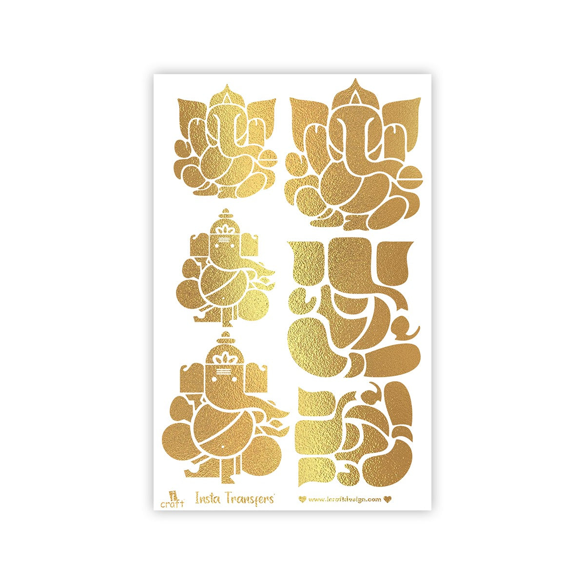 iCraft Metallic Water Transfer Stickers-MIT Ganesha