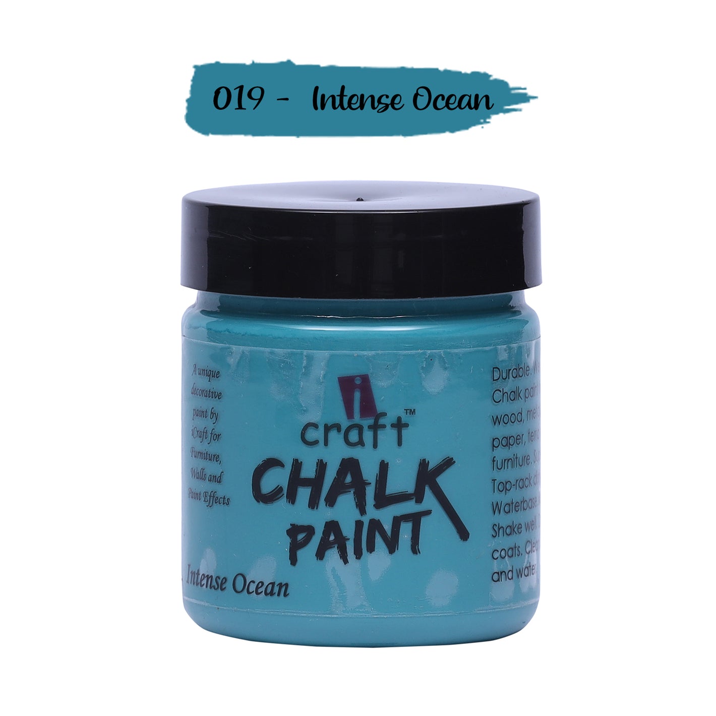 iCraft Premium Chalk Paint - Smooth, Creamy & Non-Toxic - Ideal for DIY & Resin Projects-100ml  Intense Ocean