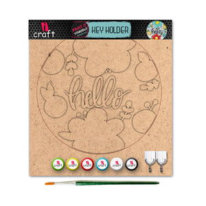 iCraft DIY Key Holder - Paint It Yourself Home Decor Art Kit - KH 002