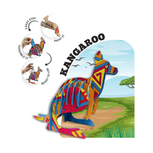 iCraft DIY 3D Animal Pen Stand Kit - Kids Home Decor with a Twist - Kangaroo