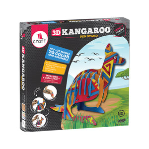 iCraft DIY 3D Animal Pen Stand Kit - Kids Home Decor with a Twist - Kangaroo