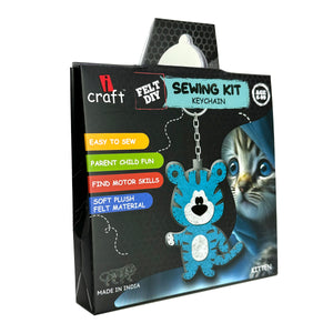 iCraft DIY Felt Keychain - Sewing Kit Keychain Home Decor Art Kit for Kids-Kitten