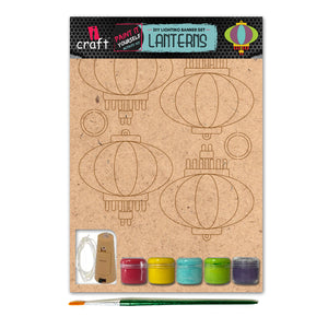 iCraft DIY Lighting Banner - Paint It Yourself Home Decor Art Kit - Lanterns