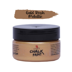iCraft Metallic Chalk Paint - Smooth, Creamy & Non-Toxic - Ideal for DIY & Resin Projects-60ml Gld Rush