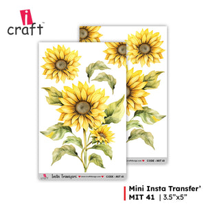 iCraft Water Transfer Stickers- Best use for Resin, Fabric, Plastic, MDF & Glass - Decorative Decals in Floral, Quotes & More (3.5" x 5")-MIT 41