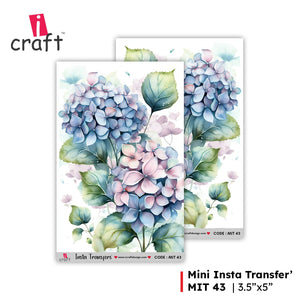 iCraft Water Transfer Stickers- Best use for Resin, Fabric, Plastic, MDF & Glass - Decorative Decals in Floral, Quotes & More (3.5" x 5")-MIT 43