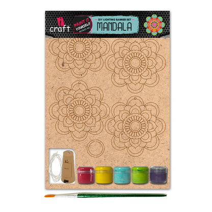 iCraft DIY Lighting Banner - Paint It Yourself Home Decor Art Kit - Mandala