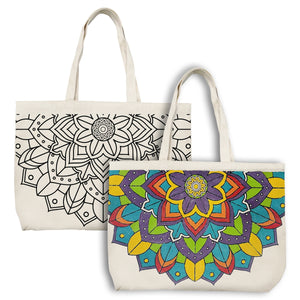 iCraft DIY Canvas Tote Bag - Paint It Yourself Activity Kit DIY Fashion Art Kit*-Mandala