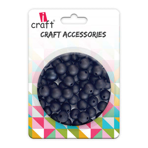 iCraft Accessories-Black Moti (Matt) 8mm.Pack Of 20 Grams