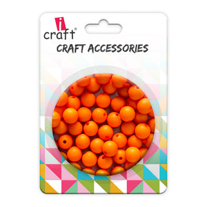 iCraft Accessories-Orange Moti (Matt) 8mm.Pack Of 20 Grams