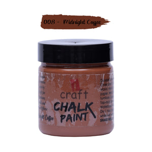 iCraft Premium Chalk Paint - Smooth, Creamy & Non-Toxic - Ideal for DIY & Resin Projects-100ml Midnight Coffee