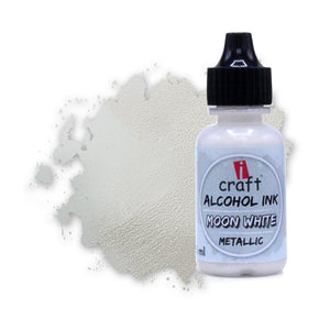iCraft Metallic Alcohol Ink Moon White- Shiny and Elegant Ink for Resin and Abstract Art