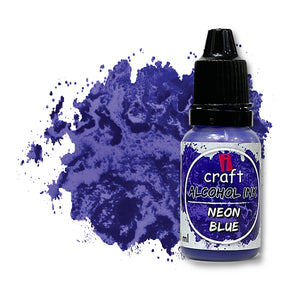 iCraft Neon Alcohol Ink - Bright and Bold Ink for Resin and Abstract Art-Neon Blue