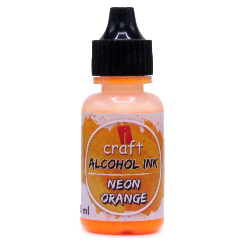 iCraft Neon Alcohol Ink - Bright and Bold Ink for Resin and Abstract Art-Neon Orange