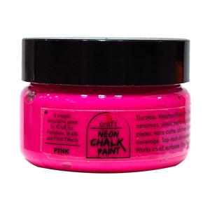 iCraft Neon Premium Chalk Paint - Smooth, Creamy & Non-Toxic - Ideal for DIY & Resin Projects-50ml Pink