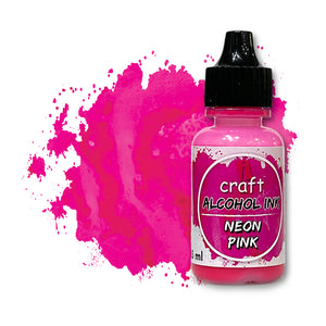 iCraft Neon Alcohol Ink - Bright and Bold Ink for Resin and Abstract Art-Neon Pink