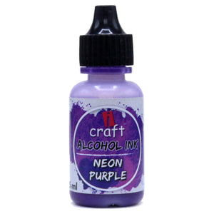 iCraft Neon Alcohol Ink - Bright and Bold Ink for Resin and Abstract Art-Neon Purple