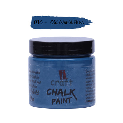 iCraft Premium Chalk Paint - Smooth, Creamy & Non-Toxic - Ideal for DIY & Resin Projects-250ml Old World Blue