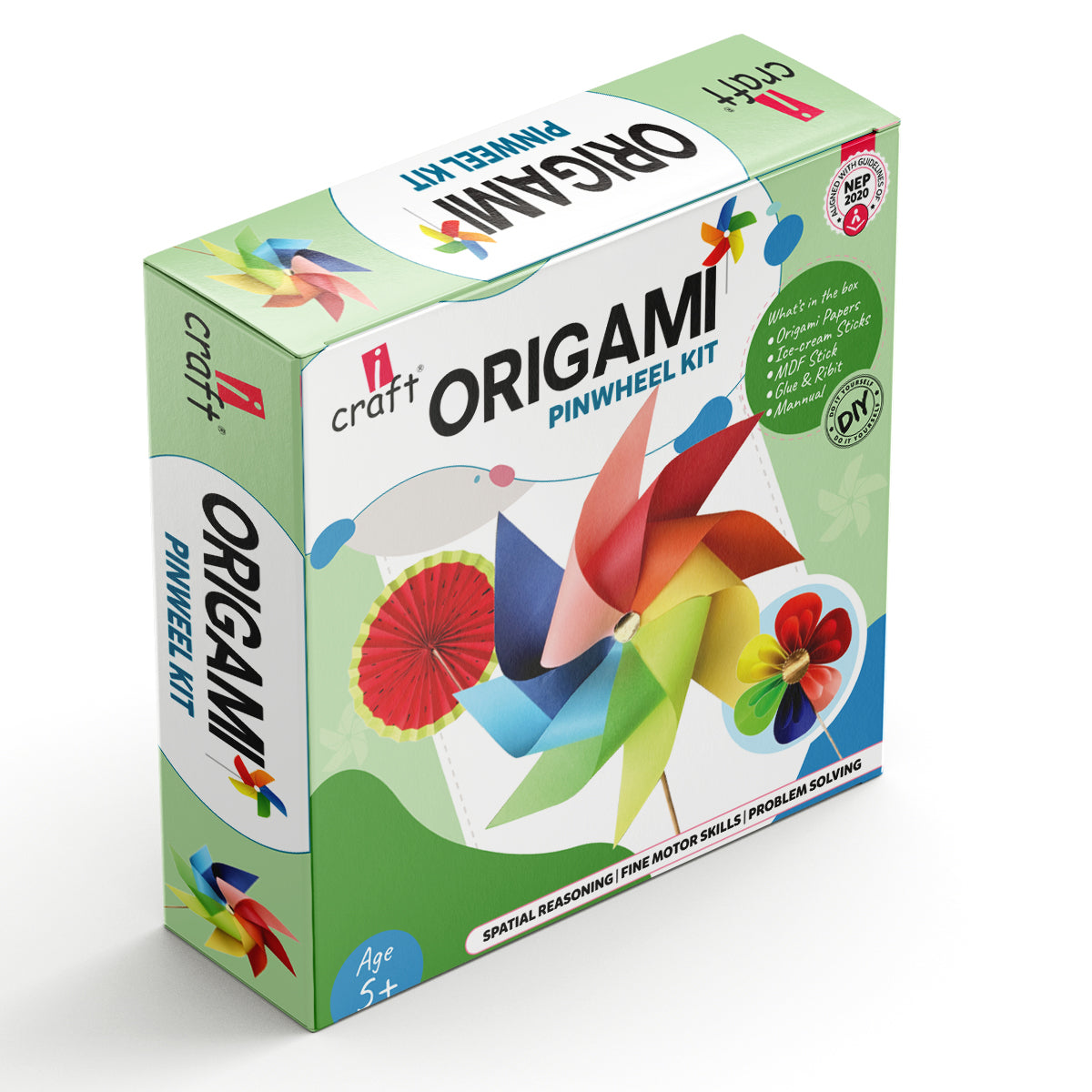 Homemade Pinwheel DIY Pinwheel & Fan Making Kit: Origami Crafts for Kids, Great Gift & P