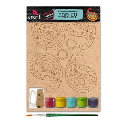 iCraft DIY Lighting Banner - Paint It Yourself Home Decor Art Kit - Paisley