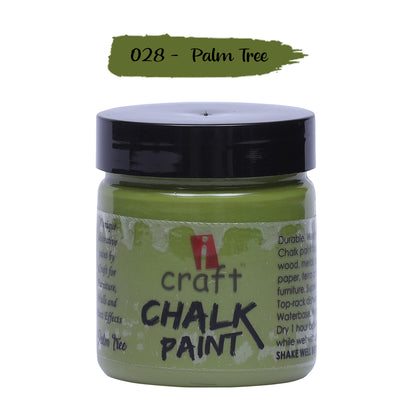 iCraft Premium Chalk Paint - Smooth, Creamy & Non-Toxic - Ideal for DIY & Resin Projects-100ml Palm Tree