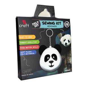 iCraft DIY Felt Keychain - Sewing Kit Keychain Home Decor Art Kit for Kids-Panda