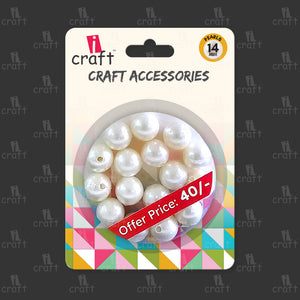 iCraft Accessories-Pearl 14mm.Pack Of 20 Grams