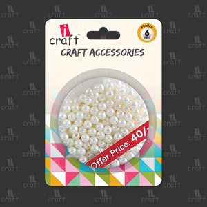 iCraft Accessories -Pearl 6mm.Pack Of 20 Grams