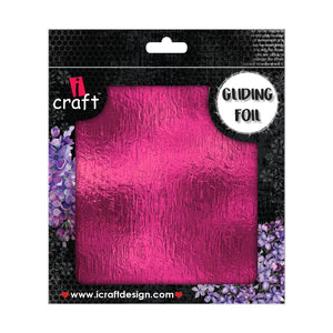 iCraft Gliding Foil - Hot Pink - 3x3 inches - 25 sheets | Add a Touch of Elegance to Your Crafts