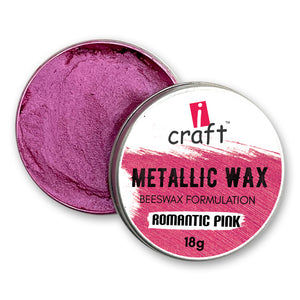 iCraft Metallic Wax - Romantic Pink - 18g - Give Your Crafts a Lovely Glow