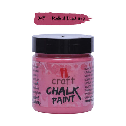 iCraft Premium Chalk Paint - Smooth, Creamy & Non-Toxic - Ideal for DIY & Resin Projects-100ml  Radical Raspberry