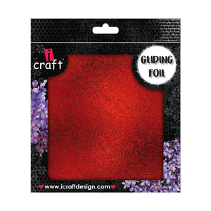 iCraft Gliding Foil - Red - 3x3 inches - 25 sheets | Add a Touch of Elegance to Your Crafts