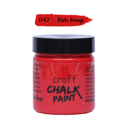 iCraft Premium Chalk Paint - Smooth, Creamy & Non-Toxic - Ideal for DIY & Resin Projects-100ml  Rich Rouge